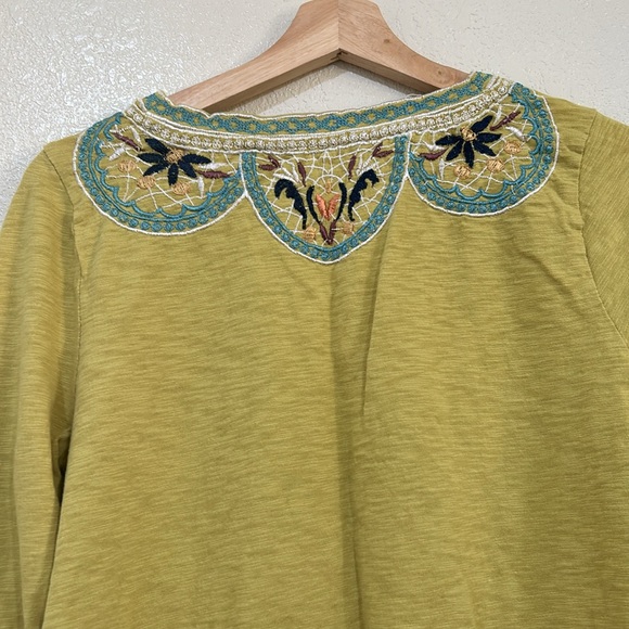 SOFT SURROUNDING WOMENS SUNRISE TUNIC TOP LIME EMBROIDERED SZ SMALL - Picture 6 of 10